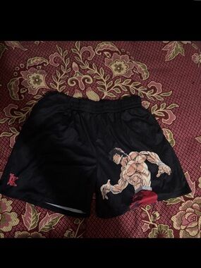 INVICTA KURU Anime X Gym Shorts Men 2xl Black Baki Hanma (No Drawstring)